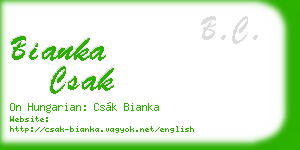 bianka csak business card