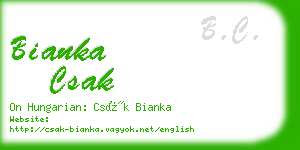 bianka csak business card